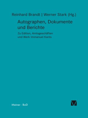 cover image of Autographen, Dokumente und Berichte